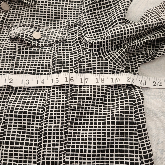[XL] Picadilly Classic Black & White Checkered Blazer Size 14 Pockets Buttoned - Picture 12 of 13